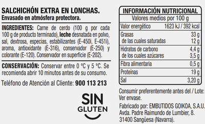Salchich&oacute;n en lonchas Alipende pack 4 de 50g