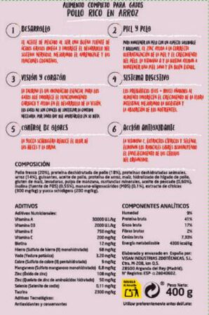 Alimento completo para gato junior Meque pollo arroz 400g