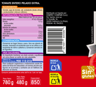 Tomate entero pelado categor&iacute;a extra Alipende 480g