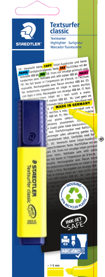Marcador fluorescente amarillo Staedtler