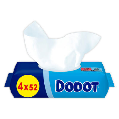 Toallitas húmedas infantiles Dodot 208 unidades pack de 4