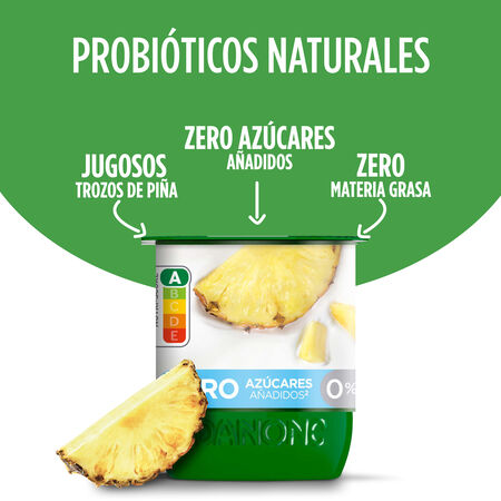 Bífidus probiótico Activia 0% pack 4 piña