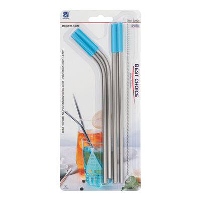 Pajitas de acero y silicona 4+1