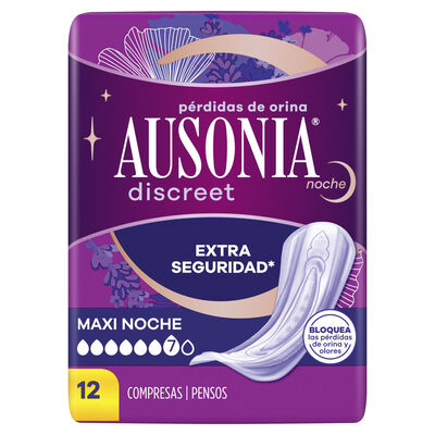 Compresa Discreet Ausonia 12 unidades Max Noche