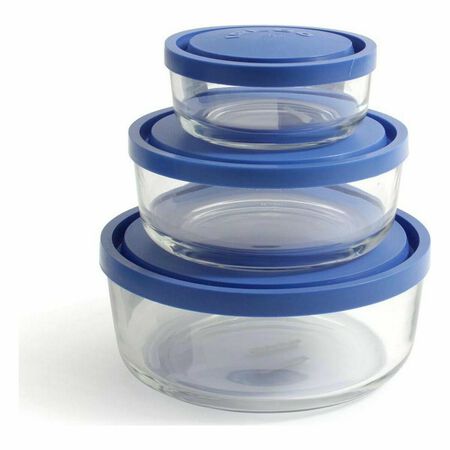 Fiambrera Borgonovo Azul 3 Unidades