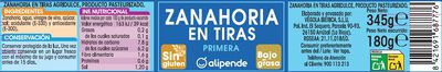 Zanahorias en tiras Alipende 180g