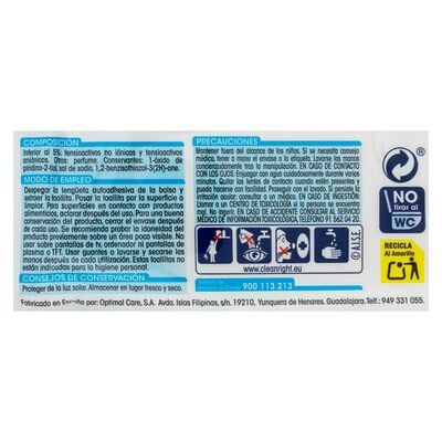 Toallitas limpiacristales Lanta 20 unidades