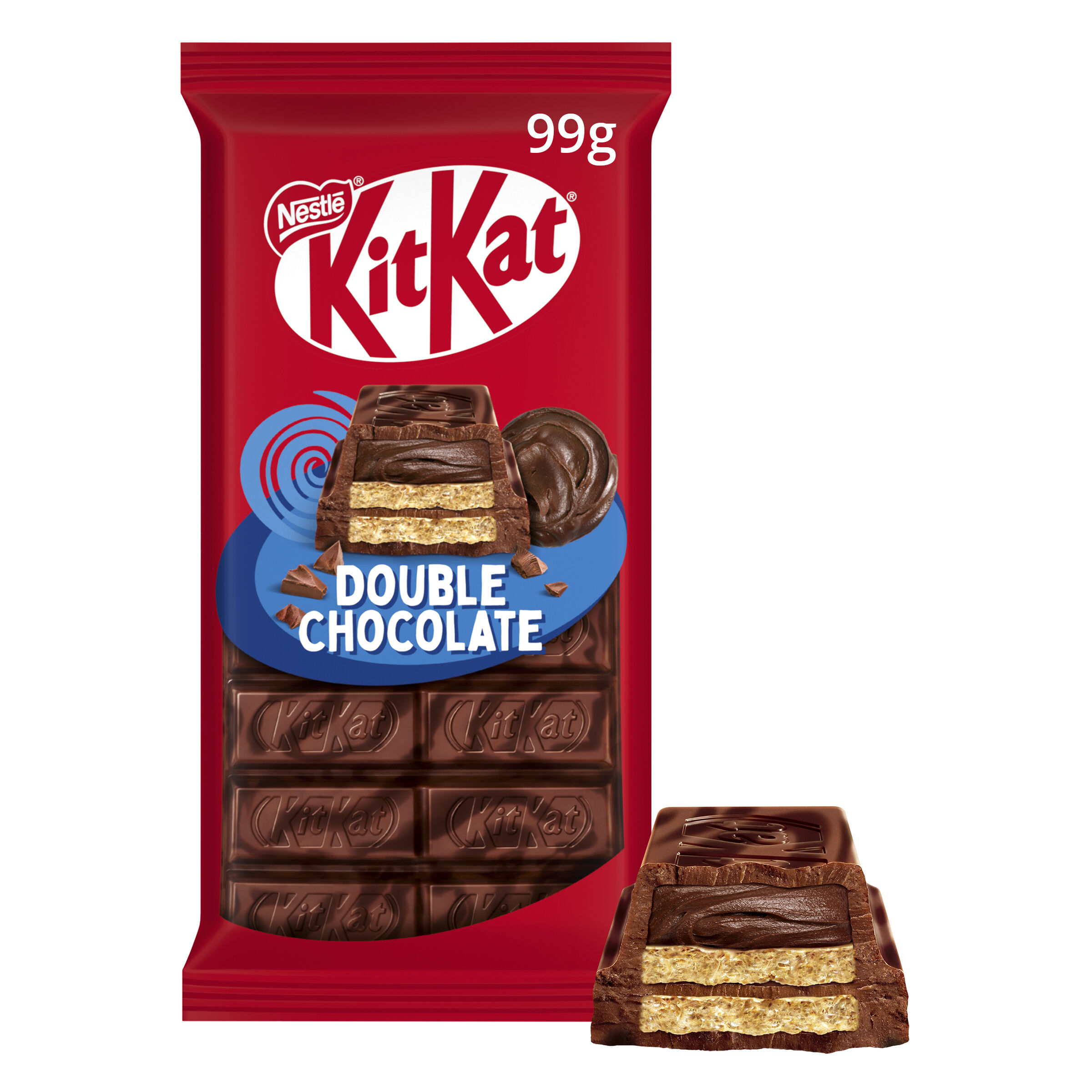 Tableta de chocolate recubierta de doble chocolate con leche y negro Kit Kat 99g