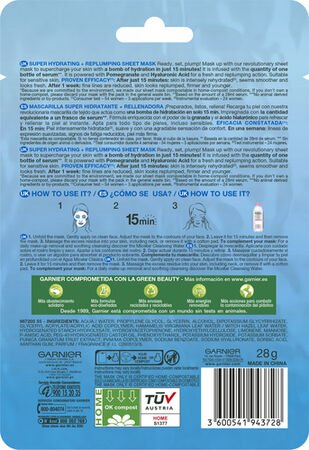 Mascarilla facial Garnier 28gr hydra bomb