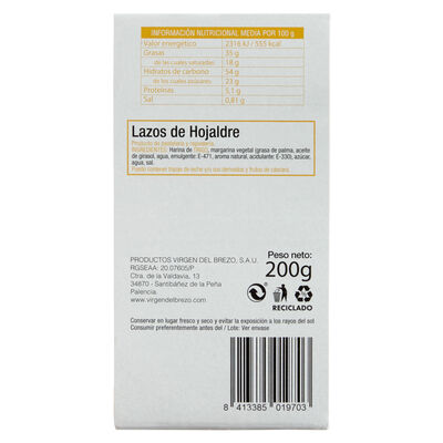 Lacitos hojaldre Virgen del Brezo 200g