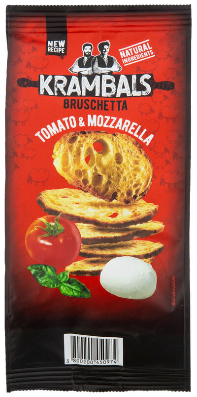 Snacks de pan Bruscheta tomate y mozzarella 70g
