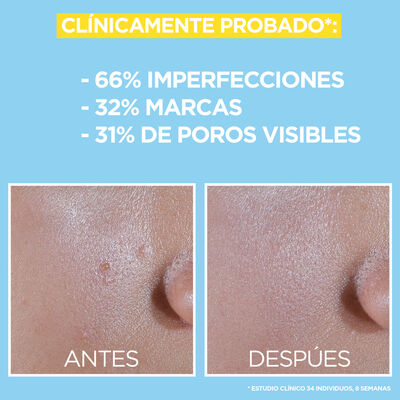 Tratamiento facial Garnier Pure Active Fluido UV Diario con BHA + Niacinamida FPS50+