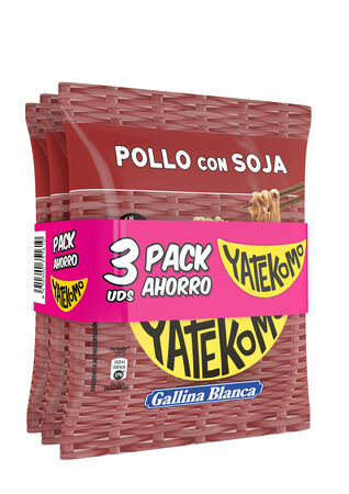 Fideos orientales pollo gallina blanca Yatekomo pack 3