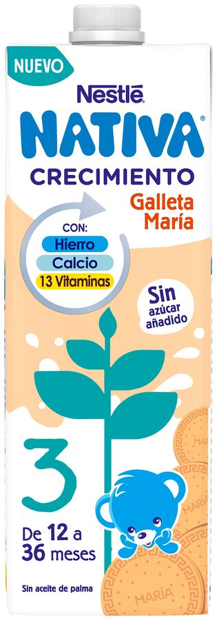 Leche crecimiento Nestlé junior galleta desde 12meses 1l