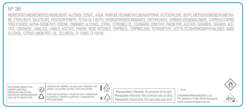 Eau de toilette Caravan mujer 150ml nº39