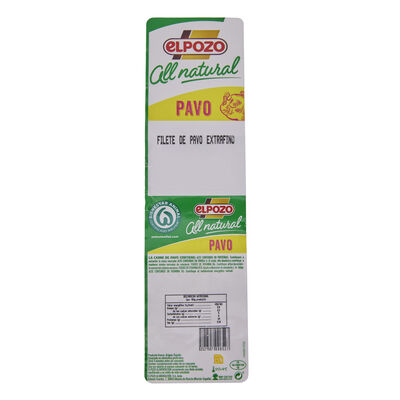 Filete extrafino de pechuga de pavo AllNatural ElPozo 500g aproximadamente