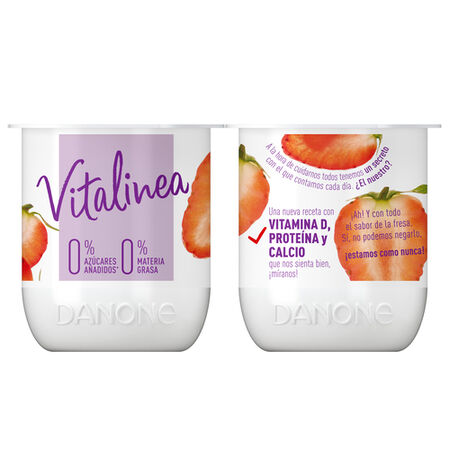 Yogur desnatado Vitalinea pack 4 fresas