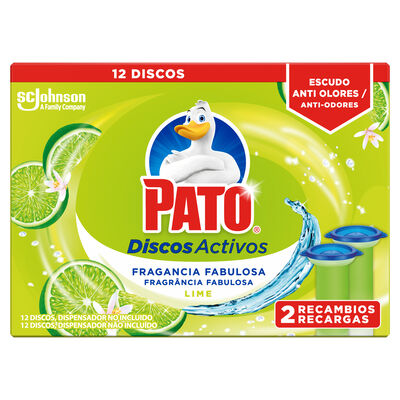 Desinfectante discos activos Pato recambio 2 unidades lima