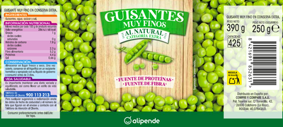 Guisantes Alipende lata 250g muy finos