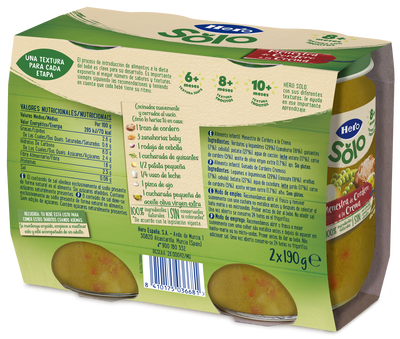 Tarro Hero Solo menestra cordero crema desde 6meses pack 2