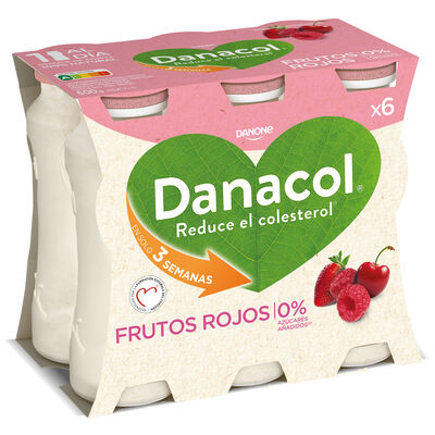 Yogur Bebible Danacol con sabor a Frutos Rojos 6x100g