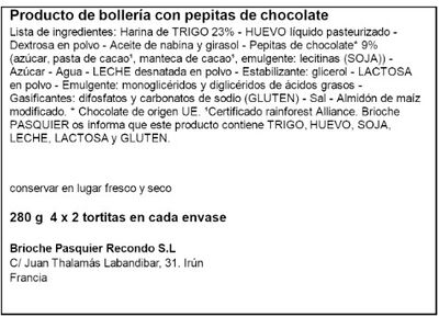 Tortitas con pepitas de chocolate Pasquier 280g
