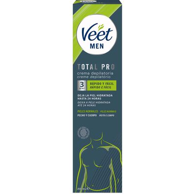 Crema depilatoria Veet men tubo 200ml para el cuerpo y piel normal