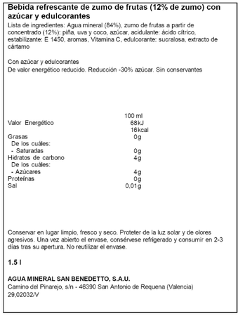 Refresco con sabor pi&ntilde;a coco Enjoy 1,5l