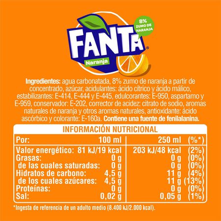 Refresco naranja Fanta botella 2l pack 2