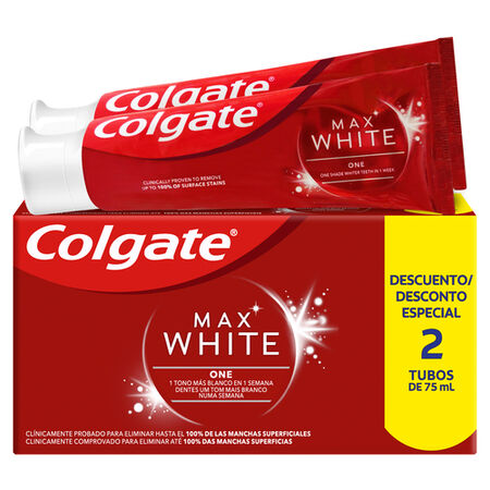 Pasta de dientes Colgate 2 unidades Max White One