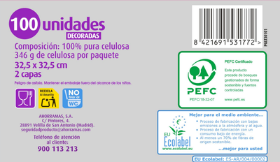 Servilletas Lanta 100 uds doble capa decoradas