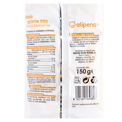 Ma&iacute;z Frito Gigante Alipende 150G Barbacoa