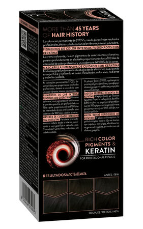 Tinte permanente Syoss n&ordm;1.1 negro con keratina