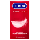 Preservativos Durex 12 uds sensitivo suave y fino extralubricado
