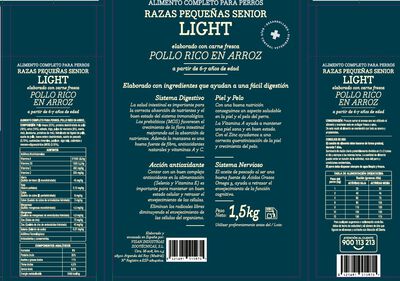 Alimento completo para perros light Meque senior pollo arroz 1,5kg
