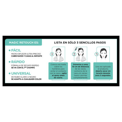 Coloración spray Magic Retouch 75 ml Negro