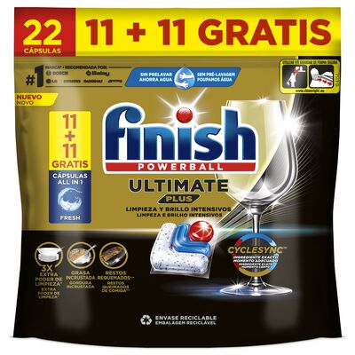 Detergente lavavajillas pastillas Finish 11+11 unidades Ultimate