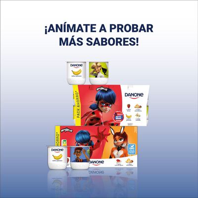 Yogur Danone pack 8 fresa plátano macedonia tarta queso