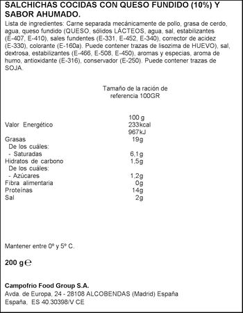 Salchichas wieners con queso Oscar Mayer 200g