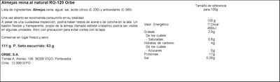 Almeja Reina al natural Orbe 63g