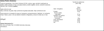 Salsa Salsas Asturianas 215g pedro ximénez con pasas