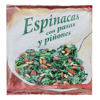 Espinacas Alipende 450g con pasas y piñones