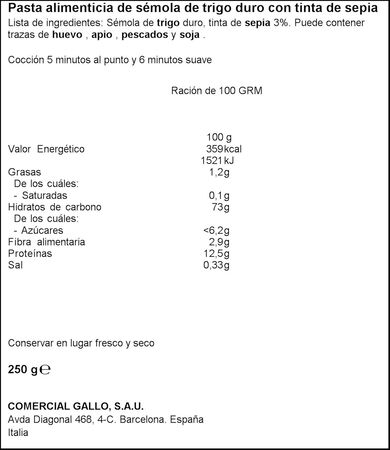 Tagliatelle Gallo gourmet 250g al nero di sepia