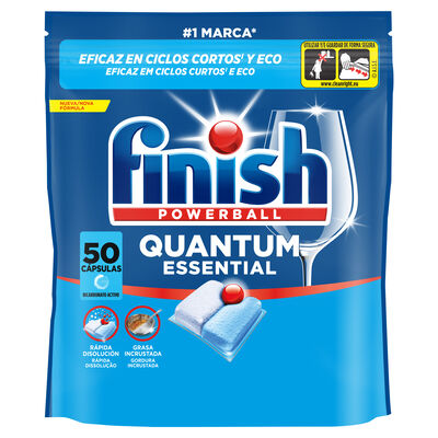 Lavavajillas Finish Powerball Quantium Essential 50 cápsulas