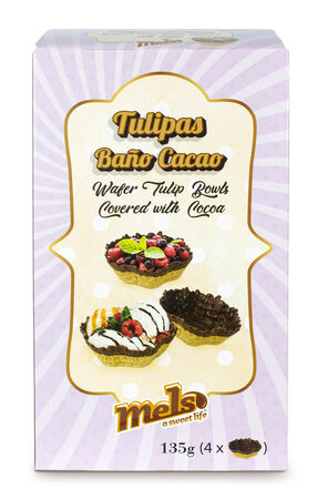 Galleta al baño de cacao tulipas Mels 135g