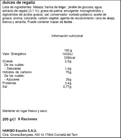 Regaliz negro mega torcidad Haribo 200g