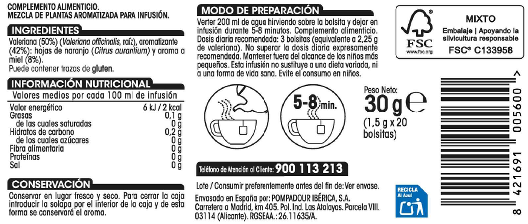 Infusión Alipende 20u valeriana