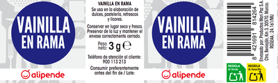 Vainilla Alipende 3g en rama