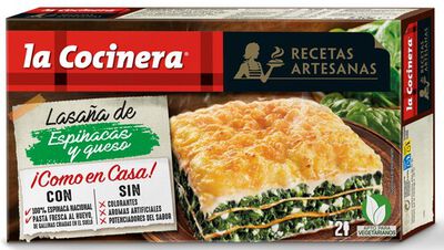 Lasaña La Cocinera espinacas y queso 500g