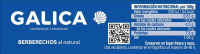 Berberechos al natural Galica 63g